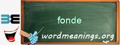 WordMeaning blackboard for fonde